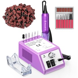 20000 RPM Professional Nail Drill Machine Efile Electric Nail Filer Kit for Finger Toe Nails, Acrylic Gel Dip Nails, Manicure Pedicure Drill with 6Pcs Bits and 106Pcs Sanding Bands, Purple