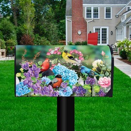 Briarwood Lane Warm Winter Candle Magnetic Mailbox Cover White Poinsettias Standard