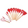 12 PCS Kitchen Cooking Utensils Set Ergonomic Wooden Handle Silicone