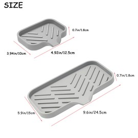 ZMD Silicone Bathroom Soap Dishes,Kitchen Sink Soap Sponge Tray Self Draining Silicone Soap Holder for Bathroom,with Drain Spout-Bathroom and Kitchen Sink Organizer,for Dish Soap Bottle,Soap Dispenser