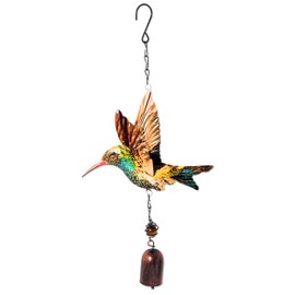 HlaitsWit Brown Hummingbird Wind Chimes - Lifelike Hummingbird Bell, Deep Tone Metal Wind Bells for Home, Garden Decor Indoor Outdoor Use, Great Gift for Valentines Day, Party or Festival Present