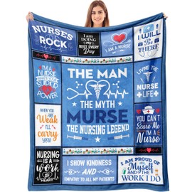 Zawqiye Cool Nurse Gifts for Men, Appreciation Gifts for Nurse Male, Male Nurses Week Gifts Idea, Funny Nursing Gift, Nurses Gift Blanket 50"x60"