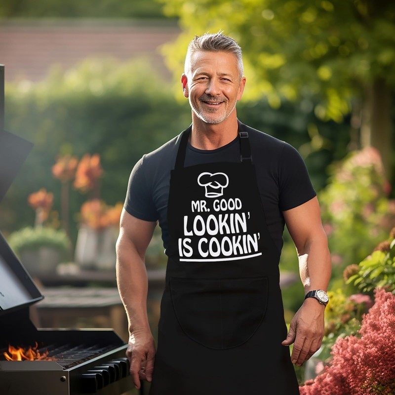 LINEN CLOSET® Adjustable Bbq Aprons for Men Funny Chef Aprons