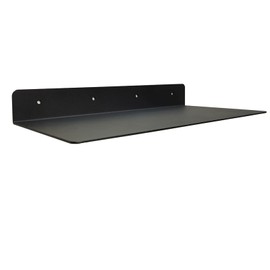 VOHYOV Linear Floating Shelf Wall Mounted Metal Shelves Heavy Duty Industrial Modern Steel Black Linear Metal Wall Shelf Modern Farmhouse Living Room Metal Wall Decor (8-inch X 16.5-inch)