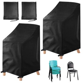 SLTAXAR Set of 2 Garden Chairs Cover Protective Cover for Stacking Chairs 75 x 75 x 120 cm Cover Garden Chair High-Backed Oxford Fabric Chair Covers Outdoor Winterproof Cover for 6 Garden Chairs