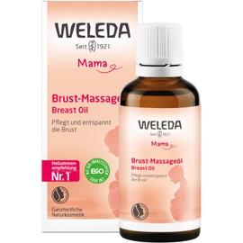 WELEDA Organic Breast Massage Oil, Nourishing Natural Cosmetics Breast Oil for Pregnancy and Breastfeeding, Nursing Oil to Promote Blood Circulation of the Skin (1 x 50 ml)