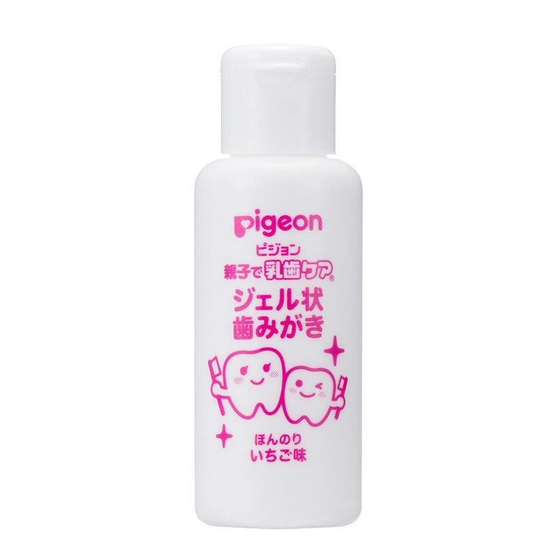 Pigeon Parent-Child Baby Teeth Care, Gel Toothpaste, Strawberry Flavor, 1.4