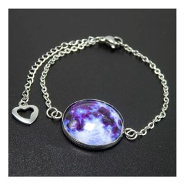 Veraly Pulsera Luna/galaxia Brilla En La Obscuridad Color Rosa Largo 22 Cm