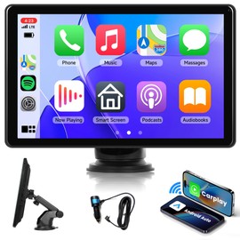 Rimoody Wireless Carplay Screen for Car, 8" Portable Carplay Android Auto with Bluetooth FM Transmission Airplay Android Cast GPS Mirror Link AUX Link Video Support Rear Camera with Video Play