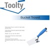 Toolty Stainless Steel Bucket Trowel - 140mm - Rubber Handle