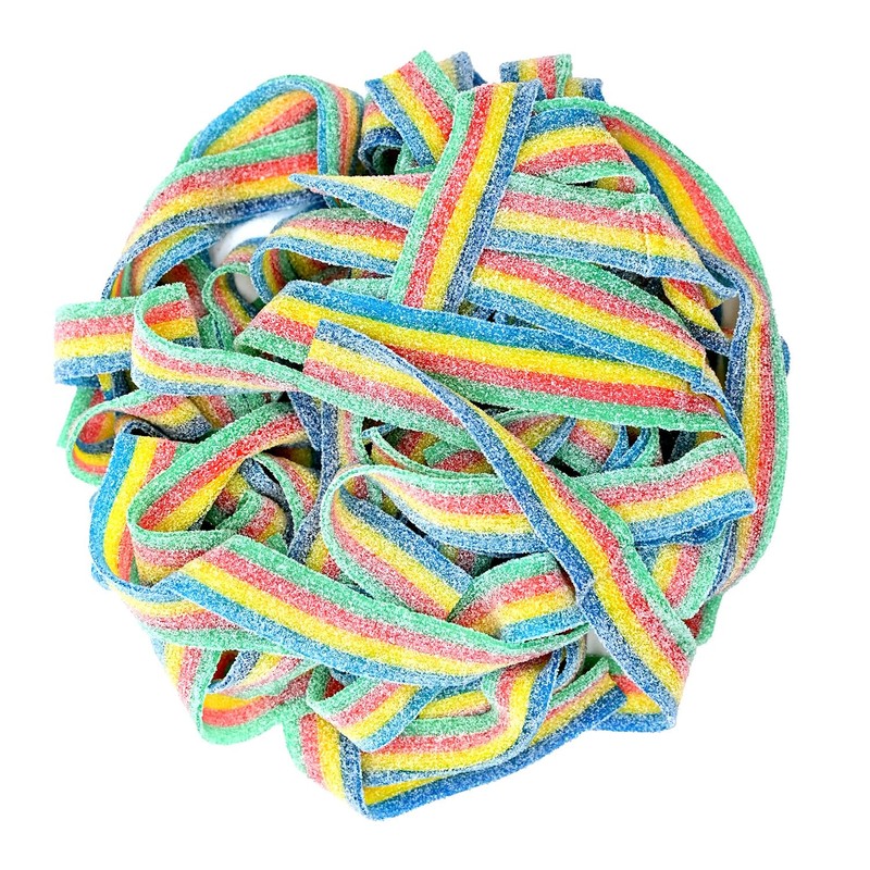 Candy Retailer Sour Candy Belts (1 Lb, Rainbow)