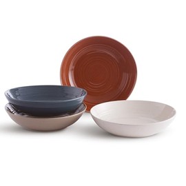 Sango Siterra Painters' Palette Stoneware Dinner Bowls, Assorted Colors (Set of 4)