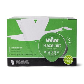 Wawa Mild Roast Single Cup Hazelnut Coffee Pods, 12 Pods, 1 Box, Lightly Roasted, Nutty Smooth Balanced Blend, Single Serve, 100% More Responsibly Sourced from Rainforest Alliance Certified Farms
