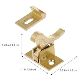 TEHAUX 2Set Brass Elbow Latches Window Catch, Cabinet Door Latch Locks Window Doors Latch Locks Hardware for Window Catch Cabinet Closets Door Bedroom Bathroom