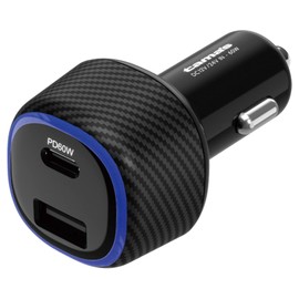 Tama Electronics Industry TKP142UCK PD60W Car Charger, Type-C Type-A, TKP142UCK, Compact, Lightweight, Compatible with 12V/24V Cars, Rapid Charger, Compatible with Laptops, iPhones, iPads, Android
