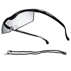 Hazuki Loupe Large 1.6x Clear Lens (9 Colors in Total) with Neck Hanging Strap (Black) Birthday Gift