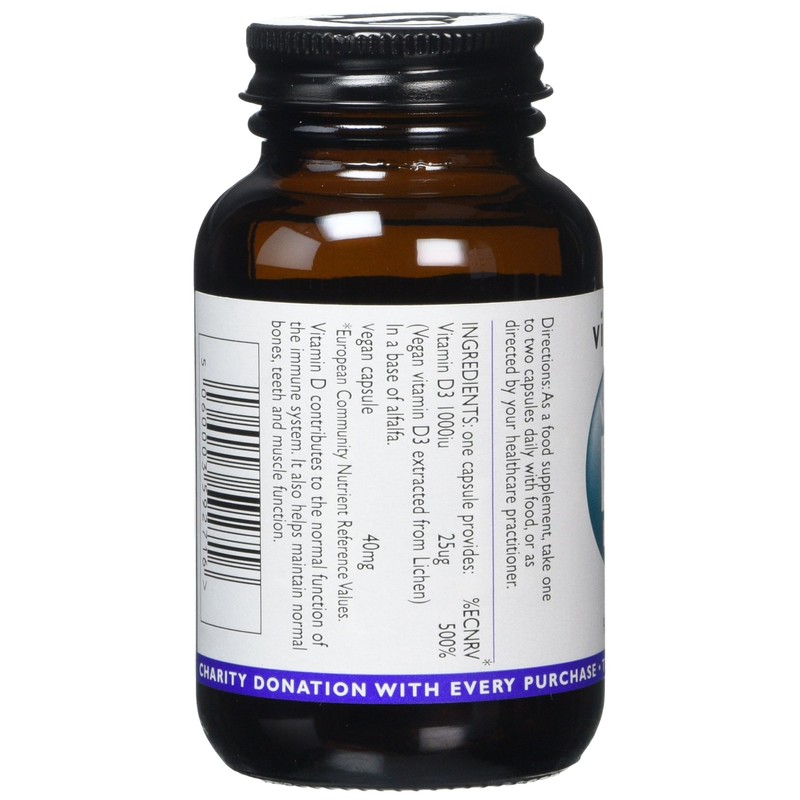 Viridian Vitamin D (Vegan) 1000iu, 90 Vegetarian Capsules