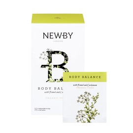 Newby Body Balance Organic Tisane, 25 Biodegradable Herbal Green Tea Bags, Enriched With Fennel Seed, Cardamom Pods, Coriander Seed, Licorice