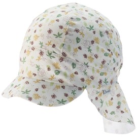 Sterntaler Boys Peaked Cap with Neck Protection and Ties, Beige (Ecru), ecru