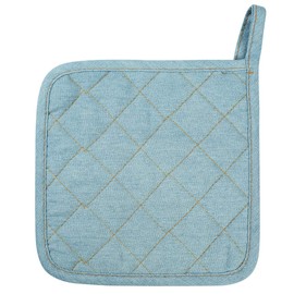 100% Cotton Potholders Kitchen Everyday Basic Terry Pot Holder Heat Resistant Large Coaster Hot Pads Kit Trivets Set for Cooking and Baking Set of 3 Light Blue