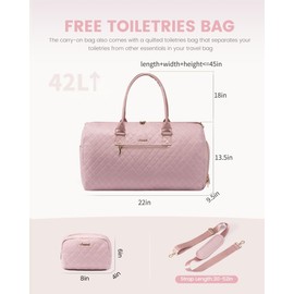LOVEVOOK Travel Duffle Bag, Weekender Bag for Women with Toiletry Bag, Carry on Overnight Bag with Shoe Compartment, Gym Duffel Bag with Wet Pocket, Mommy Hospital Bags for Labor and Delivery