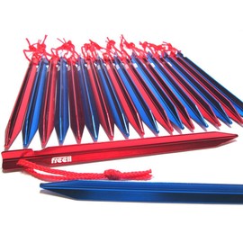 Freell Tent Pegs, Suitable for Hard Grounds, Lightweight, Duralumin, Y Peg, 2 Colors, 7.1 inches (18 cm), Set of 20