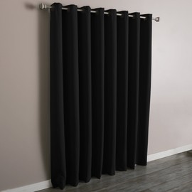 Best Home Fashion Premium Wide Width Thermal Insulated Blackout Curtain - Antique Bronze Grommet Top - Black - 100" W x 84" L - (1 Panel)