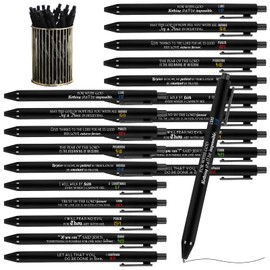 Cholemy Christian Pens Religious Bible Verse Ballpoint Pen Bulk Inspirational Quote Pen Motivational Retractable Black Ink Pen Church Gifts for Christmas Coworker Teacher School Office Nurse(100 Pcs)