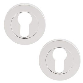 Excel Architectural DH3683 Round Euro Profile Escutcheon Set, Polished Chrome