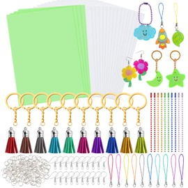 SNAIL GARDEN 280 Piece Shrink Film Set, Shrink Paper Set with 4 Sheets Luminous Shrink Paper + 16 Shrink Film Paper + 260 Pieces Accessories, Shrink Film Kit for Families, Children, Boys, Girls