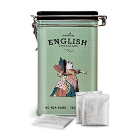 Charbrew Tea Tin English Breakfast Queen of Hearts, Alice in Wonderland 60 Teabags