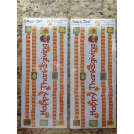 Suzy's Zoo - 2 Scrapbook Border Stickers: Happy Thanksgiving