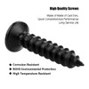 STARVAST 100pcs Phillips Modified Truss Head Wood Screws, Black Stainless