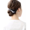 VINGTAINE H-999-GY Simple Grosgrain Ribbon Barrette, Elegant Office, Daily Hair