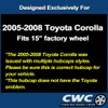 Premium Replica Hubcap Set, Replacement for Toyota Corolla 2005-2008, 15-inch
