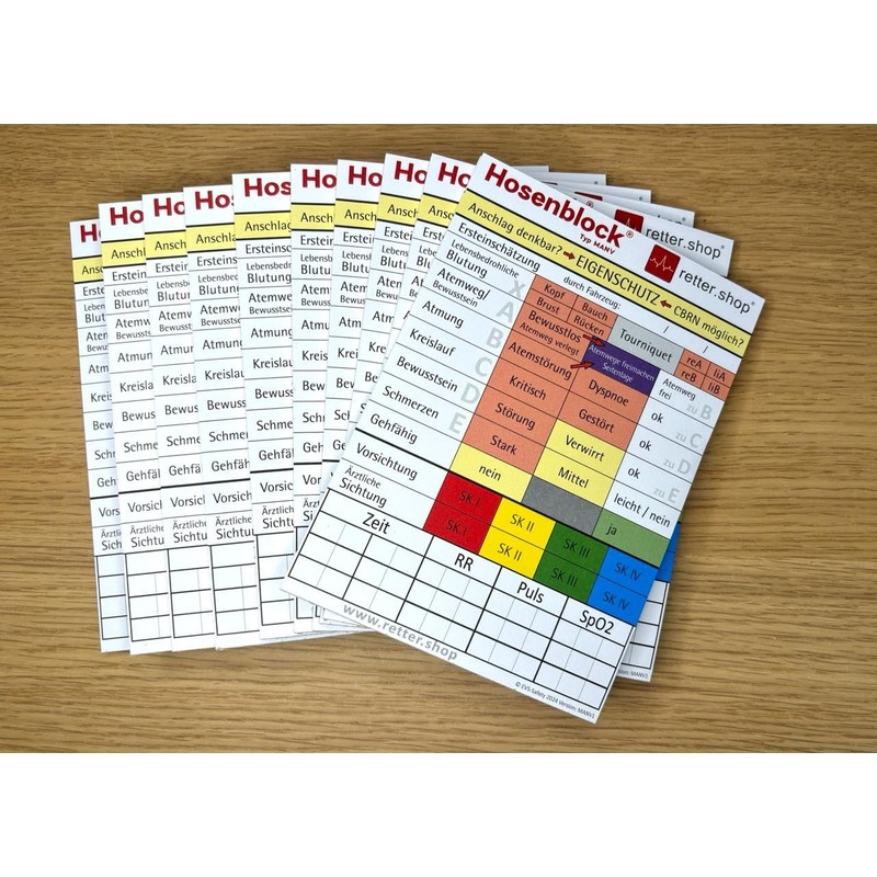 10 x Emergency Service Trouser Blocks Triage/MANV - Pack of
