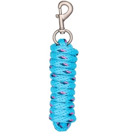 Merauno® Lead Rope for Horses, Tie Rope in Various Stylish Designs, Lead Rope, Pony, Donkey, Goat Long Knit with Carabiner Hook (Lake Blue, Snap Hook)