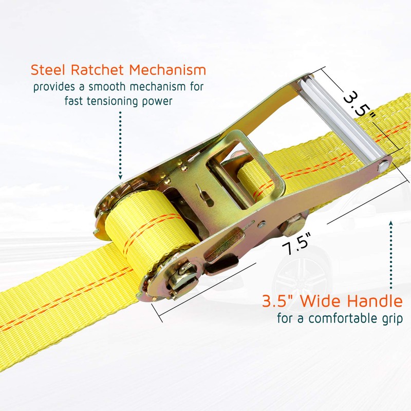 Trekassy Car Tie Down Straps for Trailers, 2 Inch x