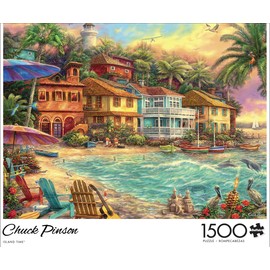 Buffalo Games - Chuck Pinson - Island Time - 1500 Piece Jigsaw Puzzle for Adults Challenging Puzzle Perfect for Game Nights - Finished Puzzle Size is 38.50 x 26.50
