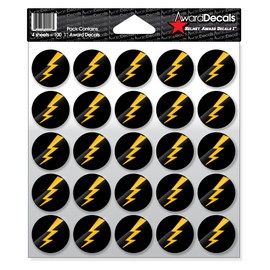 Award Decals Lightning Bolt Award Decals (Yellow Gold on Black)