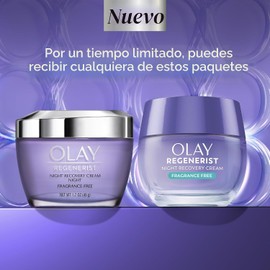 Olay Regenera Noche Recuperación Crema & crema facial hidratante, 1.7 onzas