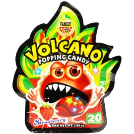 Volcano Strawberry Flavor Popping Candy (2 x 1.06 oz Bags)