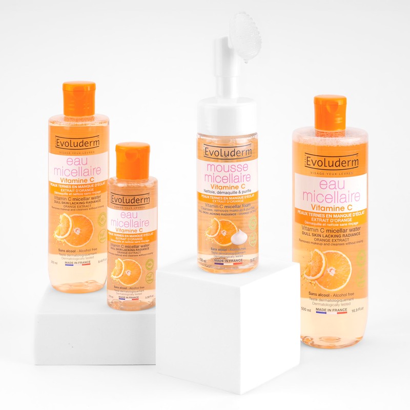 EVOLUDERM Micellar Foam Vitamin C - 96% Ingredients of Natural