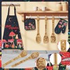 Mushroom Decor Cooking Utensils Set-8 Piece Kitchen Utensil Set,1 Oven