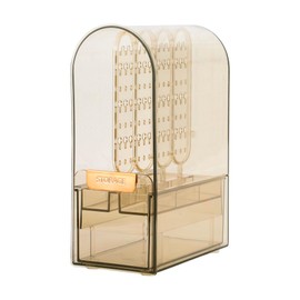 VOCOSTE Makeup Organizer, Dust-proof Makeup Organizer for Vanity Holder, Skincare Organizers Cosmetic Display Cases with 1 Drawers, for Lotions, Cream Brown