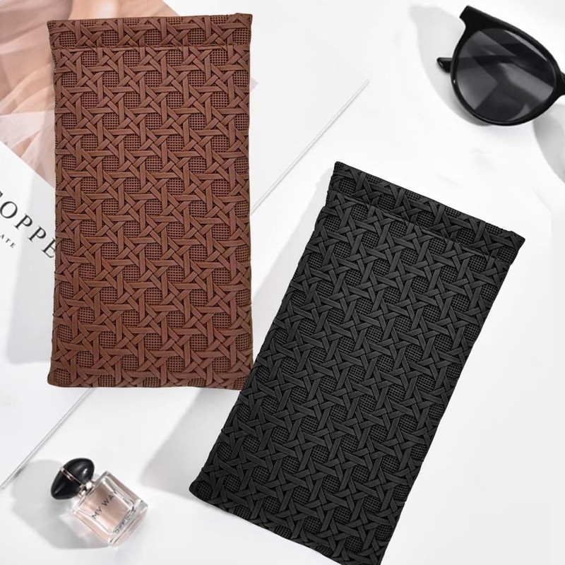 Kisstta Pack of 2 PU Leather Soft Glasses Case Protective