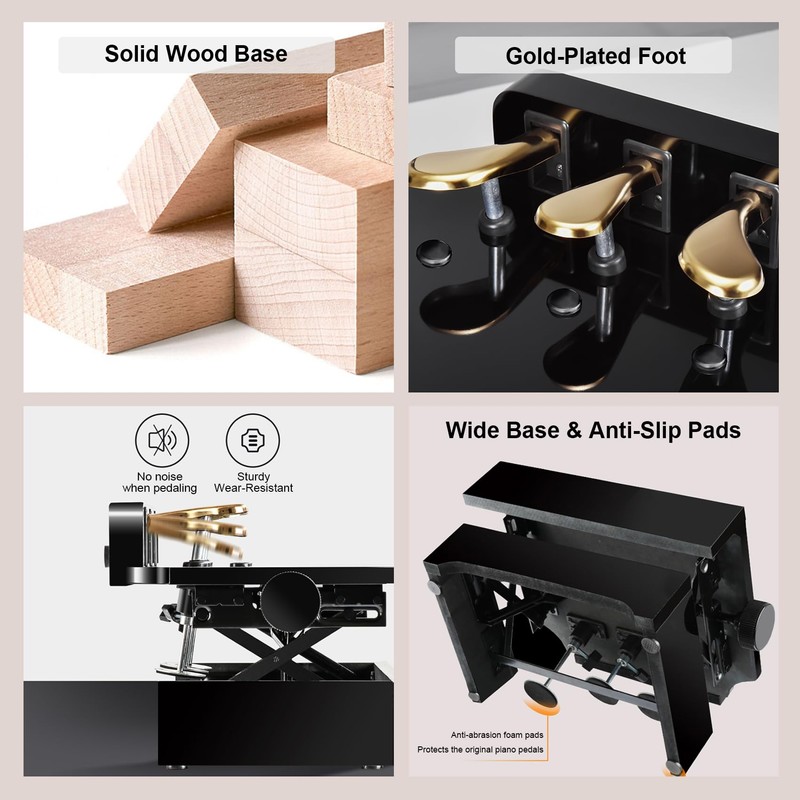 FILISITE Piano Pedal Extender Adjustable Piano Foot Pedal Extender with