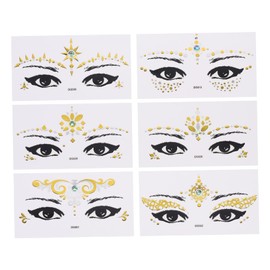 FRCOLOR 6sheets Day Dead Face Stickers for Cosplay and Festivals Easy Apply Temporary Decals No Pain Peel and Stick Design for Makeup and Decoration