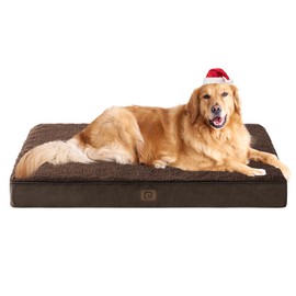 EHEYCIGA Orthopedic XL Dog Beds for Extra Large Dogs with Removable Washable Cover, Brown, 44x32