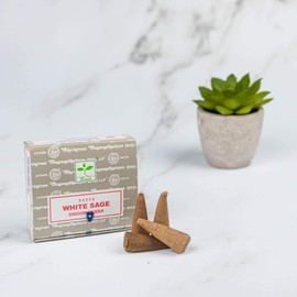 Satya White Sage Incense Dhoop Cones 12 Cones = 12 Packs